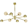Candelabru modern auriu abajururi champagne 4xG9/60W si 4xGU10/60W Moka 1969 Jupiter
